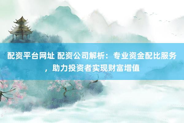 配资平台网址 配资公司解析：专业资金配比服务，助力投资者实现财富增值