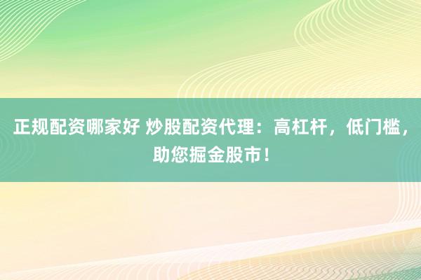 正规配资哪家好 炒股配资代理：高杠杆，低门槛，助您掘金股市！