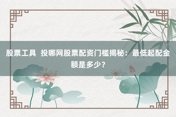 股票工具  投哪网股票配资门槛揭秘：最低起配金额是多少？