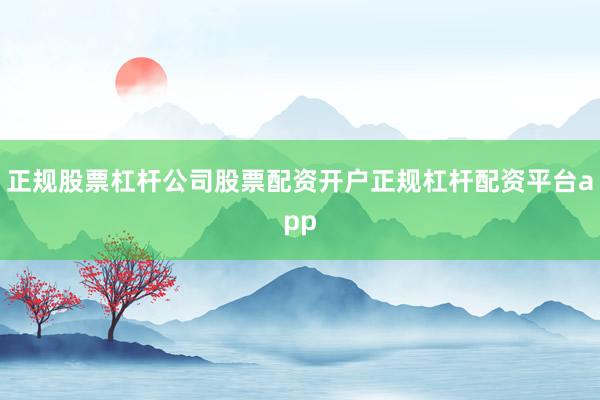 正规股票杠杆公司股票配资开户正规杠杆配资平台app